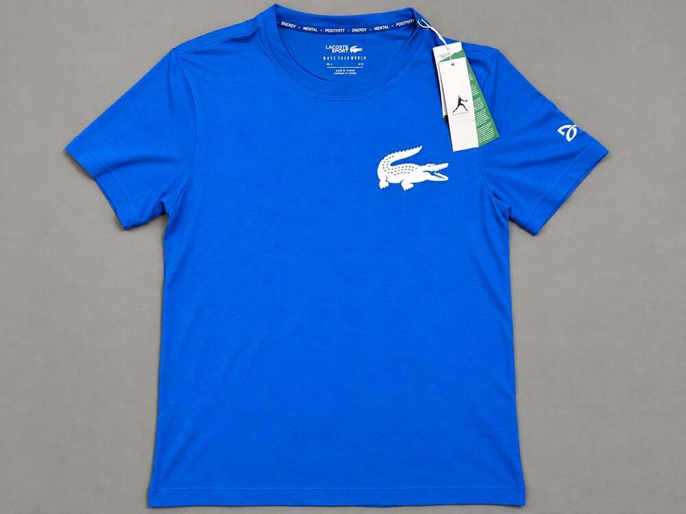 Lacoste Sport Novak Djokovic Ultra Dry Graphic Tennis T-Shirt Blue Size US M